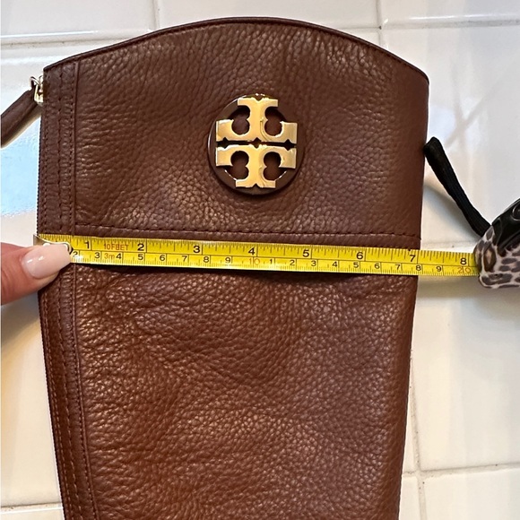Tory Burch Women Adeline Tory Logo Brown Leather Riding Fashion Boots size 7.5 - Picture 9 of 11